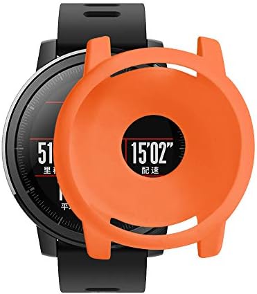 Silicone Watch Protective Case for Xiaomi Huami Amazfit Strato 2/2S, Sports Watch Case Full Cover Protective Shell for Huami Amazfit Stratos Smart Watch 2/2S (Orange)