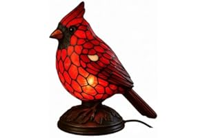 GENERIC Tiffany-Style Stained Glass Like Design – Beautiful Handcrafted Glass Like Panels Create a Warm, Artistic Glow Soft Ambient Lighting – Ideal as a Night lamp, Bedside lamp, or Accent Light (Bird)