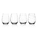 Fifth Avenue Crystal Medallion Stemless Wine Goblets, Set of 4