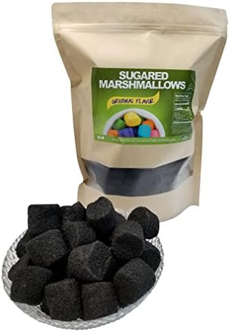 Sugared Marshmallows Black 2 Pounds 100 Pieces-Black Candy