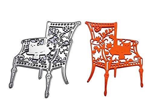 Universal Cutting Die, Cat on Chair, Stencil Carbon Steel for Scrapbooking and Decorative Embellishments