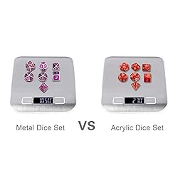 DnDnD Solid Metal Dice Set, Rose Pink D&D Metal