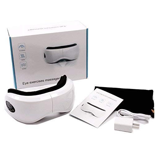 Eye Massager Machine - Electric Eyes Relax Therapy with Wireless Digital Heat Music Relief Rechargeable Vision Care Device