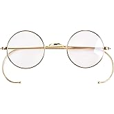Agstum Retro Small Round Optical Rare Wire Rim Eyeglasses Frame