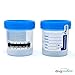 Sterile Urine Specimen Collection Cups with Temperature Strip and Lid, 90ml (6 Pack)