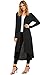 SimpleFun Women's Fall Winter Long Sleeve Waterfall Open Front Long Plus Size Cardigan (XXL, Black)