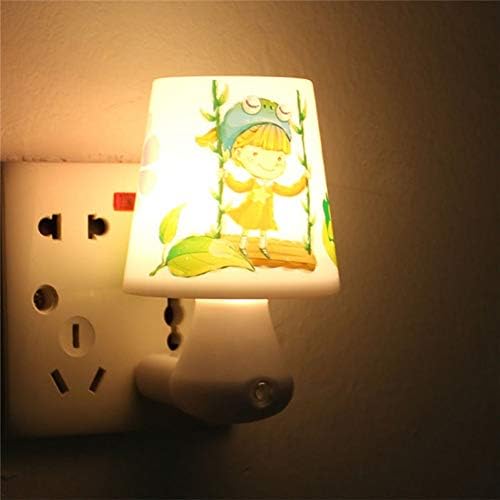 KKXXYD Cartoon Night Light 0.5W 220V Night Lights with A Remote Control Dimmer Lighting for Children Bedroom Warm/White White