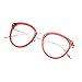 Amomoma Round Blue Light Blocking Glasses Computer Glasses Eyewear Frame AM5001, Red Frame/Clear Lens