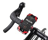 Pro-Grip Bicycle Mount Secure Phone Holder / Cradle for Smartphones, Apple iPhone 6, 6 Plus, 6S, 5, 5S, 5C, Samsung Galaxy S3, S4, S5, S6, Note 3, Note 4, GPS Holder (Black + Red) By Foxx Electronics