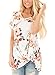 Chase Secret Womens Floral Printed Knot Front Tee Shirt Tunic X-large White