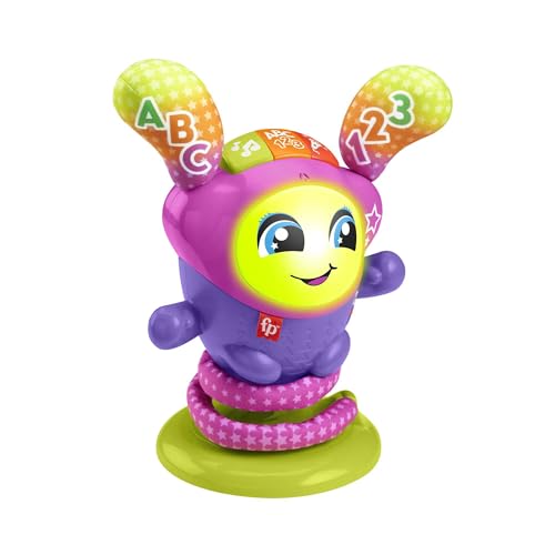 Fisher-Price, DJ Nina Salterina, Versione Tedesca, Giocattolo Musicale interattivo e didattico Com Musica, luci e Azione saltellante motorizzata, Giocattolo per Bambini, 9-36 Mesi, HRC49