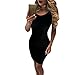 VANCOL Women's Hollow Lace Up Sexy Mini Bandage Bodycon Party Night Club Dress (S, Black)