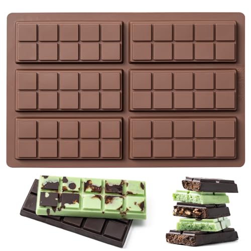 Chocolate Bar MoldïŒNon-Stick Chocolate MoldsïŒ100% Food Grade Silicone Mold