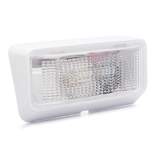 Lumitronics LED RV Exterior Porch Utility Light – 12v Lighting Fixture. Replacement Lighting for RVs, Trailers, Campers, 5th Wheels. White Base, Clear Lens.