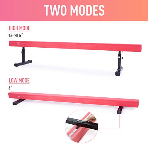 ZELUS Z Balance Beam Gymnastics for Kids, 8ft Adjustable Gymnastics