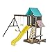 KidKraft Newport Kids Wooden Outdoor Playset Swing Set with Slide and Sand Box