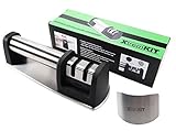 Xtrem KiT 2-Stage Knife Sharpener, Handheld with Reversible Grinding Head and Finger Guard