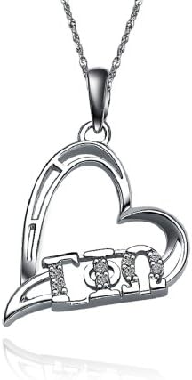 Gamma Phi Omega Heart Shape Silver Lavalier (GPO-P003)