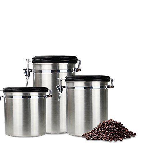 Airtight Coffee Canister Made In Usa DII 3Piece Vintage, Retro