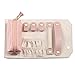 Vlando Small Travel Jewelry Roll Organizer, Leather Jewelry Holder Pouch for Daily Jewelry Storage and Carrying, Pink