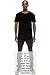 JC DISTRO Mens Hipster Hip Hop Cotton Elong Round Scallop Hemline Tshirt Black X Large