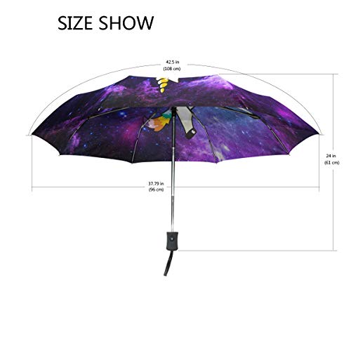 Wamika Funny Unicorn Auto Umbrella Open Close Windproof Travel Lightweight Parasol Umbrella Sun Rain - Thumbnail 2