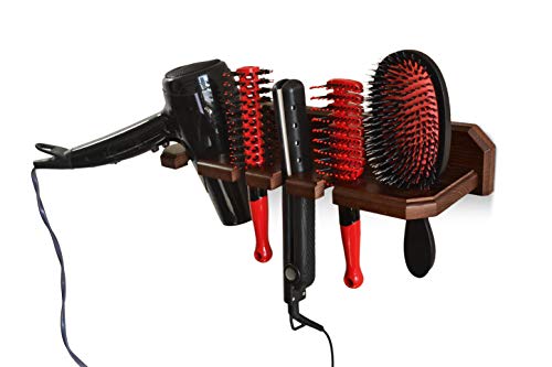 Teslyar Wall Mount Hair Dryer Hanging Rack Organizer Bathroom Hair Care Styling Tool Organizer Storage Flat Irons Curling Wands Hair Straighteners Hardware Included - Thumbnail 6