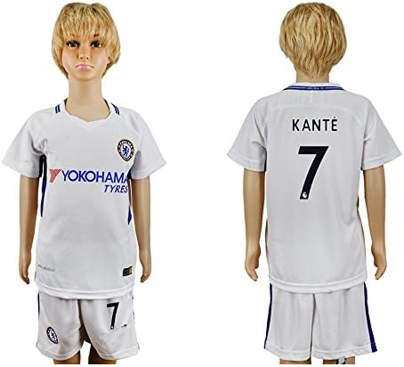 17/18 England Club 7 Kids Short Sleeve Soccer Jerseys for Fans, White XL