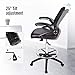 ELECWISH Tall Drafting Chair - Adjustable Height with Flip Arms, Breathable Mesh Seat and Foldable 5 Star Base Black, Office Desk Chair, Black