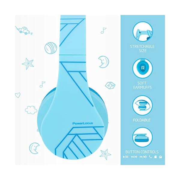 PowerLocus-Headphones-Over-Ear-for-Kids-Bluetooth-Wireless-Headphones-with-Microphone-Safe-Volume-85DB-Limited-Foldable-with-Carry-Case-Wireless-and-Wired-Headset-with-Micro-SDTF-for-iPhonePC PowerLocus Kids Headphones, P2 Bluetooth Headphones for Kids with Volume Limit 85DB, Kids Wireless Headphones Over Ear…