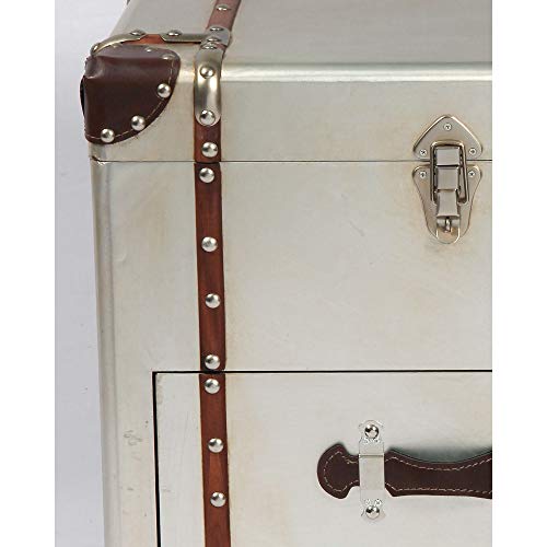 Duchess Accent Trunk in Sterling Silver with Aluminum Finish And Steamer Style Hardware, by Artum Hill