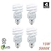 Xtricity Compact Fluorescent Light Bulbs T2 Spiral, E26 Base, 13W (60W Equivalent), 5000k Daylight, 900 Lumens, CFL, 120V - UL Listed, (4 Pack)