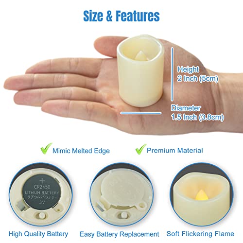 Flameless Votive Candles With Remote Control and Timer Bulk Set of 10