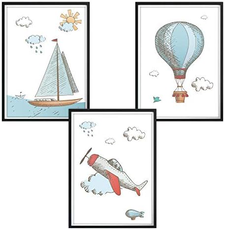 Set of 3 DIN A4 Posters for Nursery and Picture Frames, Children's Poster, Baby Room Pictures, Baby Pictures, Decoration for Nursery