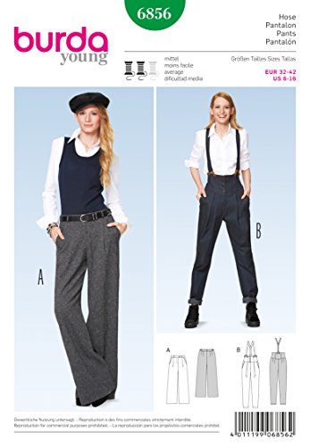 BurdaYoung Sewing Pattern 6856 - Misses' Pants, Loose-fitting Size (6-8-10-12-14-16)
