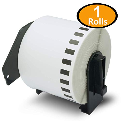 BETCKEY - 1 Rolls Compatible Brother DK-2205 62mm x 30.48m(2-3/7" x 100') Continuous Length Paper Tape Labels With Refillable Cartridge