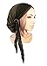 ShariRose Boho chic pre-tied headscarf olive green head cover for women vintage lace coconut buckles - 131