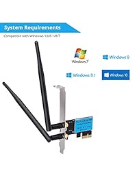 ZEXMTE Wireless Network Card AC1200Mbps PCIe Dual Band 5G 2.4G Wireless WiFi Adapter Network Card for Windows 10 Windows 8 Windows 7
