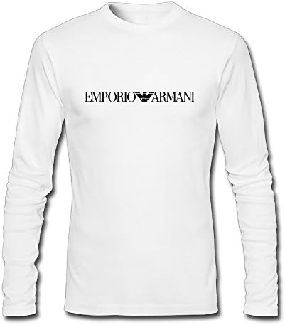 Men's Fashion EA7 LOGO Long Sleeve T White US Size XL