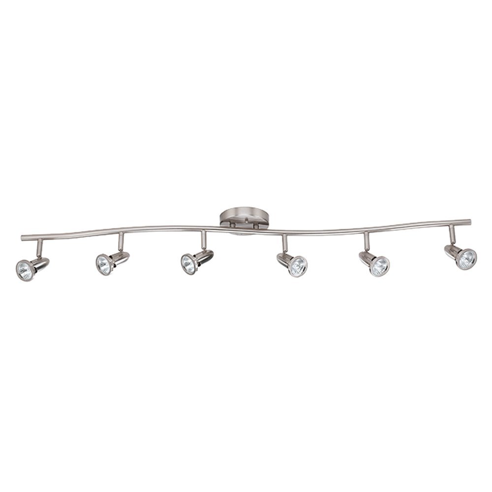 Luminance F2992-80 Contemporary 6 Halogen Track Light with Bright Satin Nickel Finish