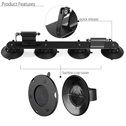 Horly Sucker Roof Rack Bicycle Frame Quick Installation Bicycle Rack Suction Roof-Top Bike Car Racks Carrier MTB Carrier Car Racks Road BIK,Black