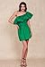 Simplee Apparel Women Loose Off Shoulder Ruffle Cotton Tunic Mini Dress, US 0-12, Green