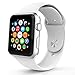 BRG Apple Watch Band 42mm, Soft Silicone Sport iWatch Band Replacement Wrist Bracelet Strap with Pin-and-Tuck for Apple Watch 42mm Series 1 Series 2 All Models - M/L White