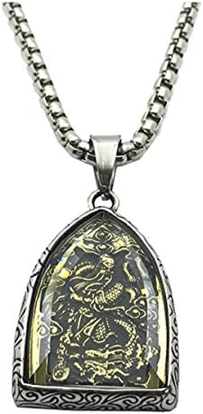 JJWW Chinese Ancient God of War Sculpture Pendant Necklace
