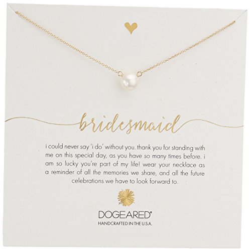 UPC 841469137544, Dogeared Bridesmaid, Large White Pearl Gold Necklace, 18&quot;