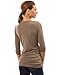 PattyBoutik Women's Cowl Neck Button Embellished Top (Tan M)