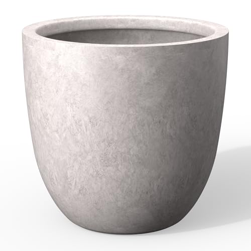 Kante Large Round Bowl CON Gray Concrete Planter 18" Dia, Outdoor