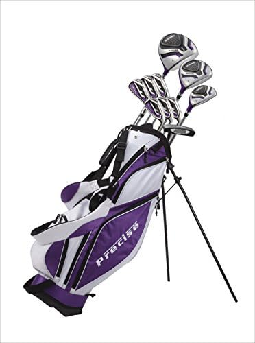 Custom made Ladies Tall Complete Right Hand Golf Club set for Women 5'6" to 6'0" Tall Includes Driver, Wood, Hybrid, Stainless Irons, Putter, Stand Bag Purple