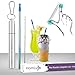 HomLujo Telescopic Rainbow Colored Metal Straws For Drinking -Its Reusable Portable Collapsible Straw of Stainless Steel with Case, Silicone Tip, Cleaning Brush and Keychain