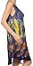 Sakkas 15803 - Nora Sleeveless Embroidered Short Tie Dye Caftan Dress / Cover Up - Blue - OS